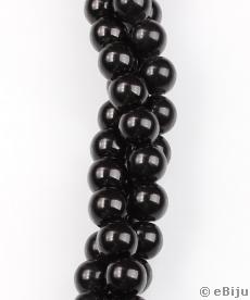 Perlă de sticlă, neagră, 1 cm