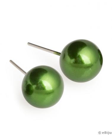 Cercei verzi din perle, 1 cm