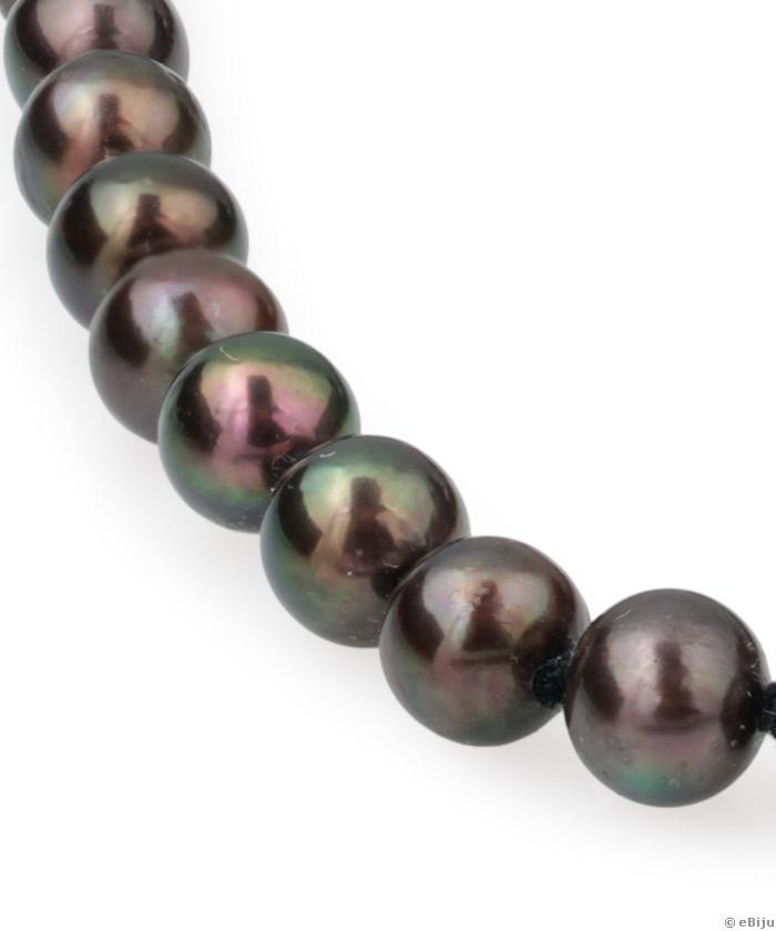 Colier din perle de cultură negre cu închidere magnetică