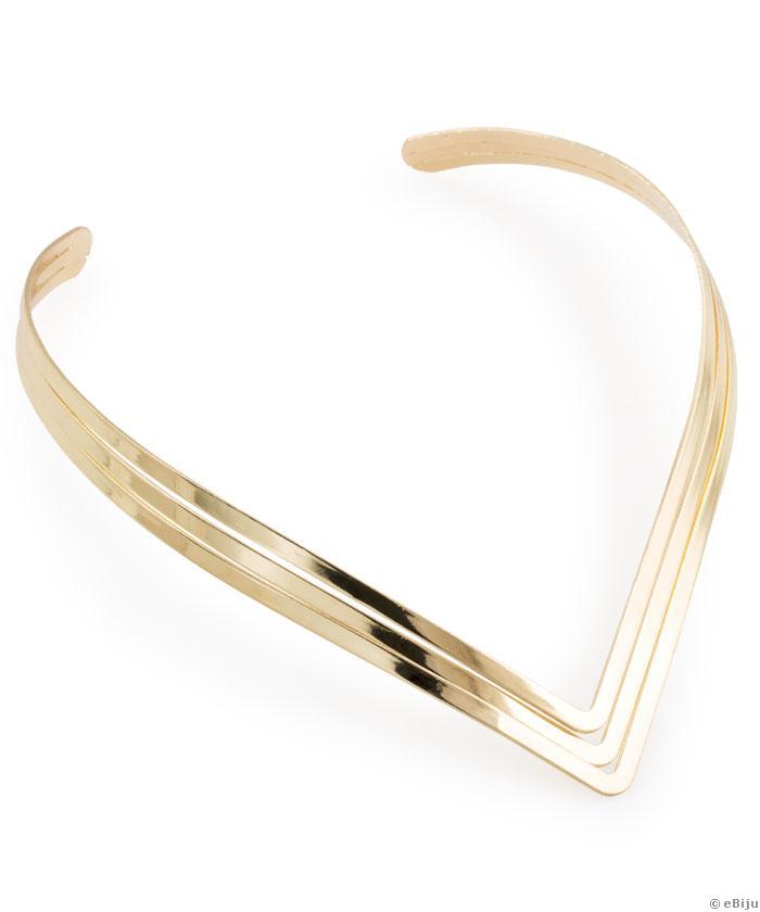 Colier minimalist auriu, în formă de V