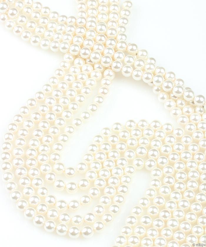 Perlă de sidef, alb fildes, 0.6 cm