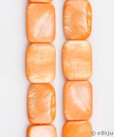 Sidef dreptunghiular, portocaliu, 1.8 x 2.5 cm