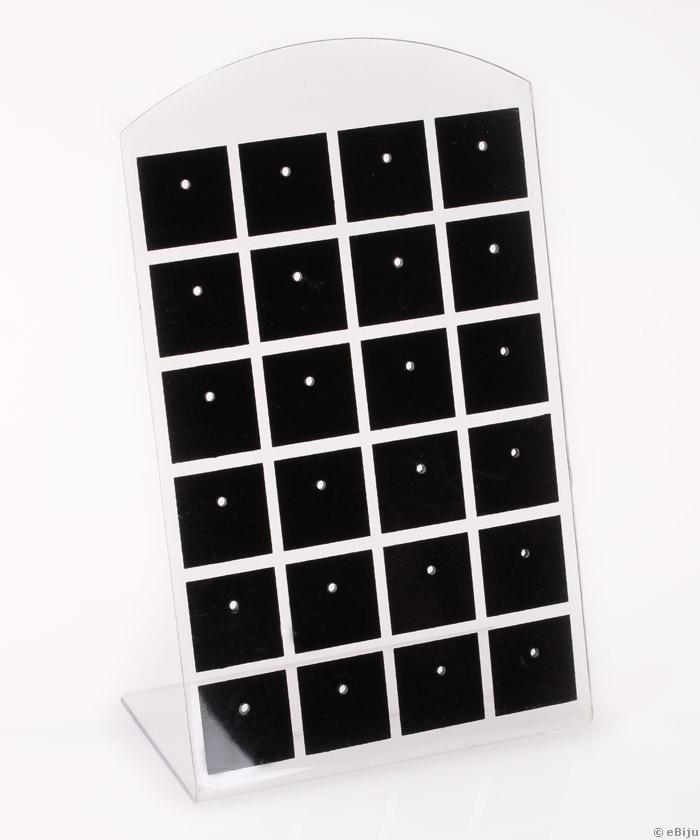 Suport transparent-negru pentru 12 perechi de cercei